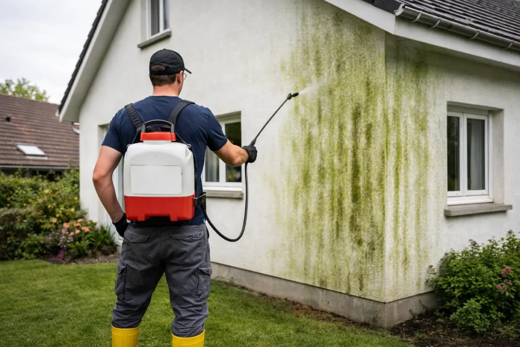 entreprise nettoyage façade, traitement anti algues DTP Renovation