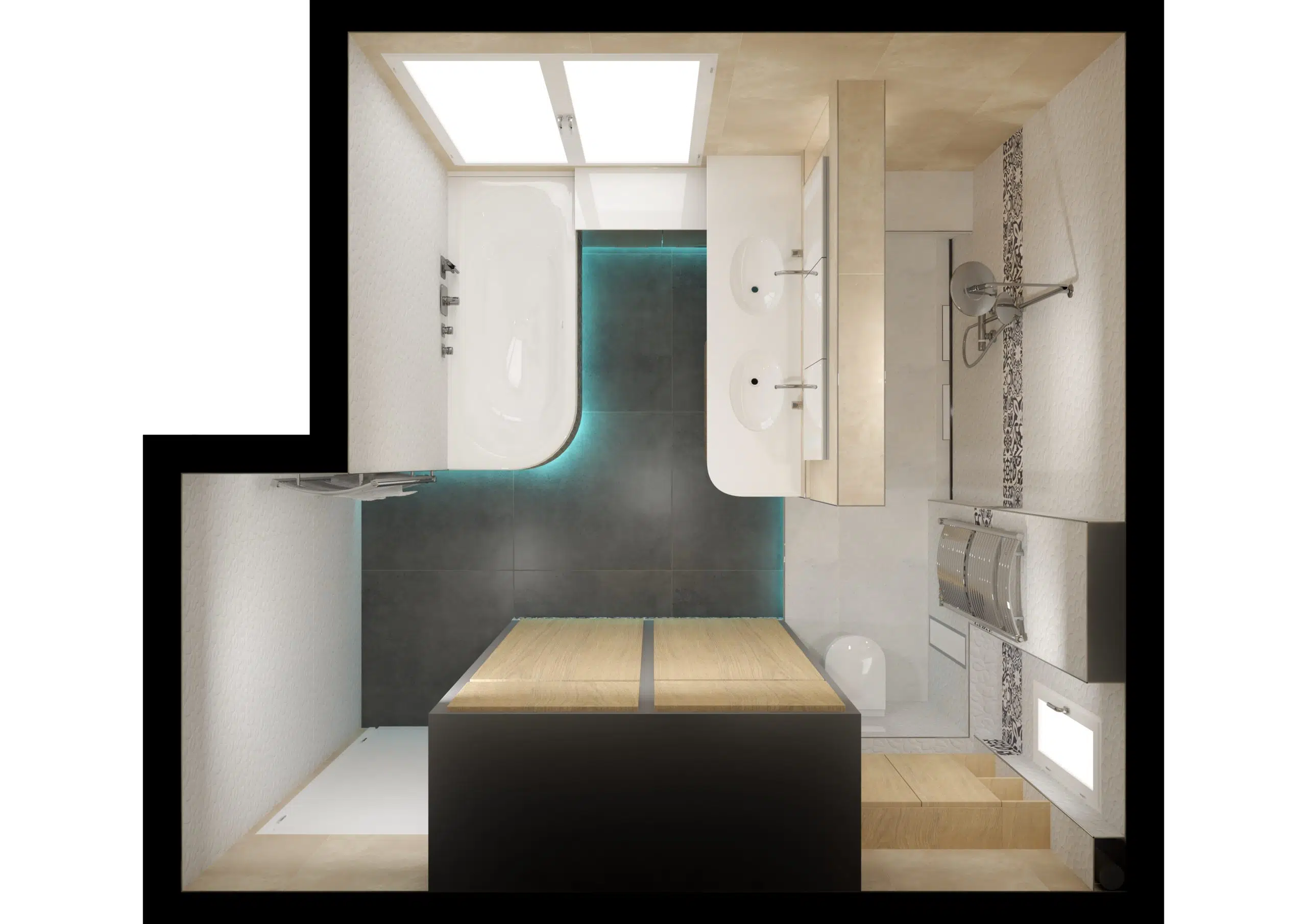 Rénovation Salle de Bain Cachan 13m2 DTP Rénovation plan 2D/3D