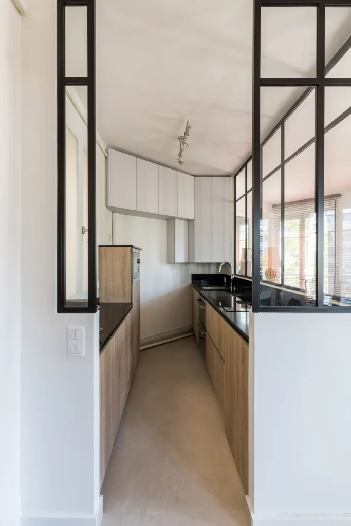 Rénovation cuisine 20m2 paris 15 verrière
