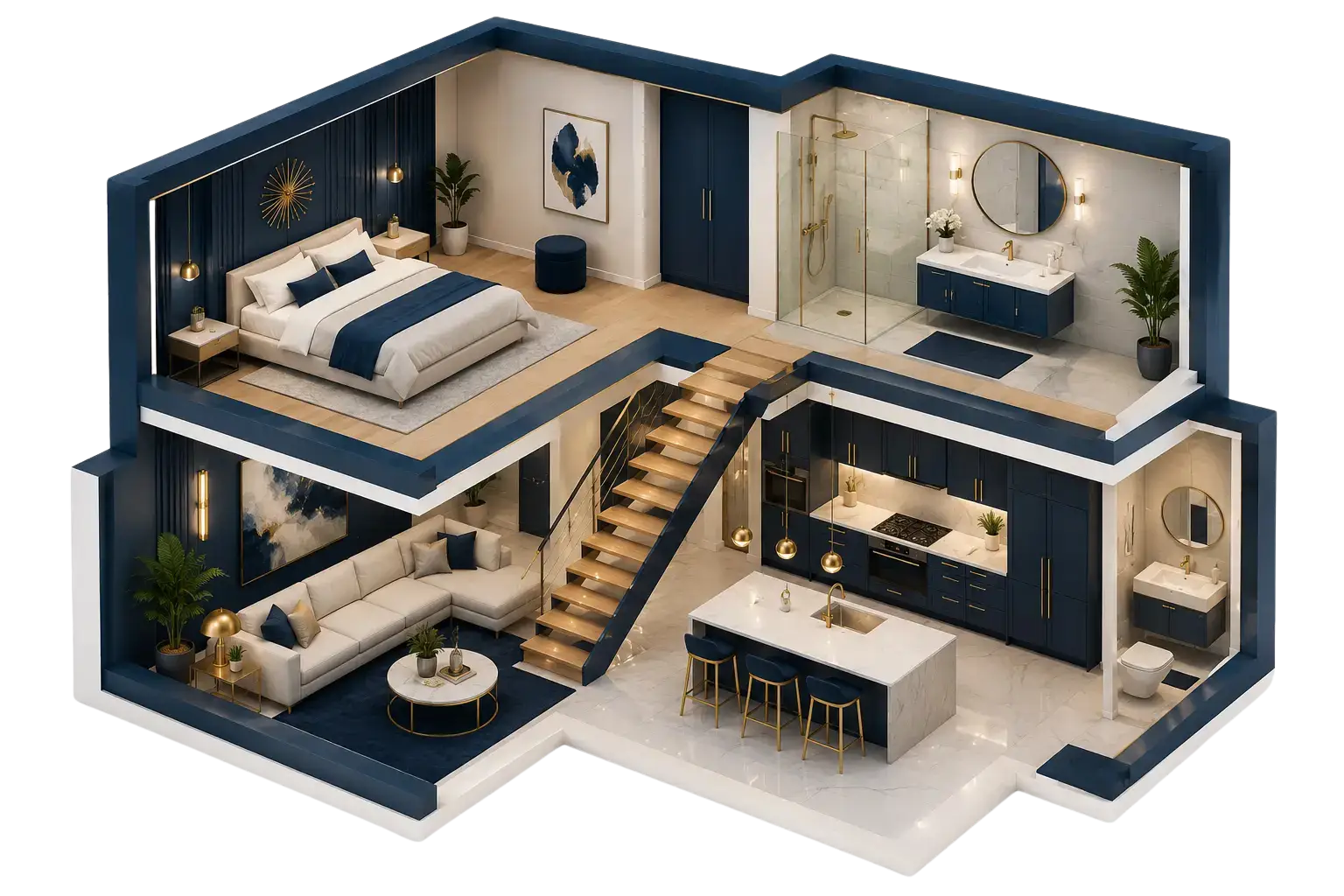 Maison en coupe 3D — DTP Rénovation